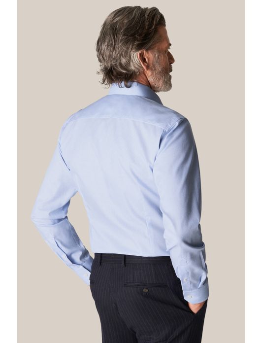 Eton overhemd lichtblauw Fine Twill Hounds Tooth Shirt