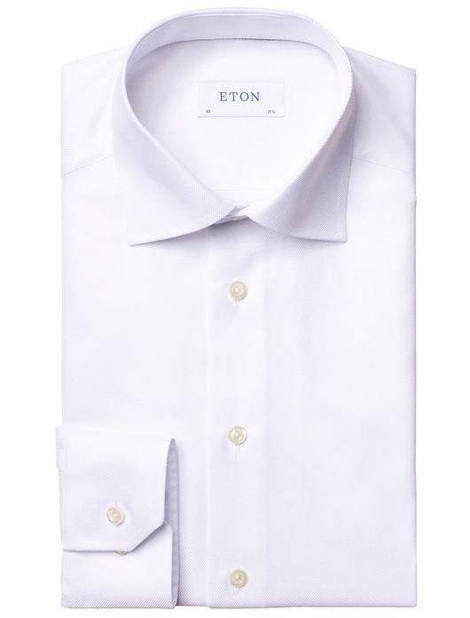 Eton overhemd wit Textured Twill slim fit