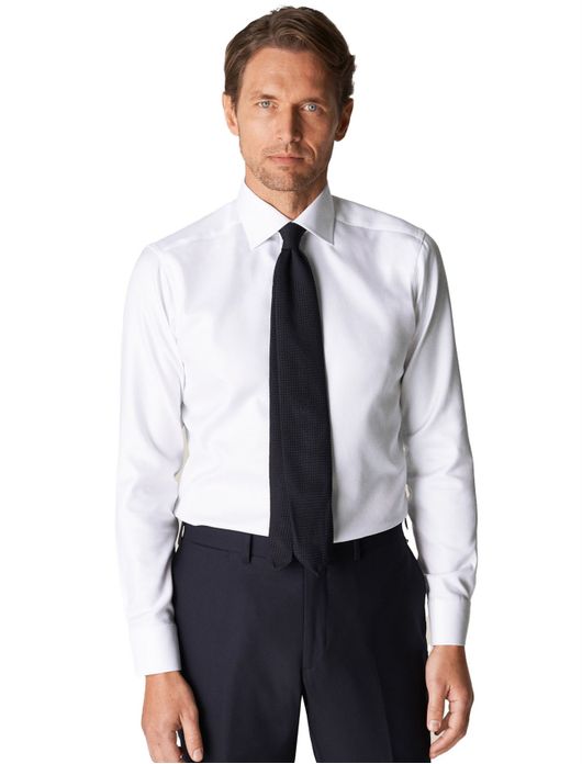 Eton overhemd wit Textured Twill slim fit