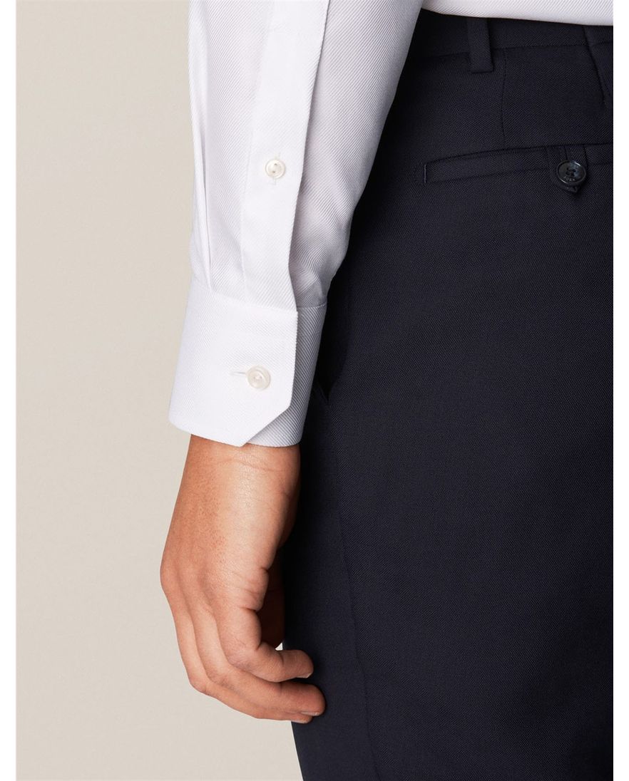 Eton overhemd effen wit Textured Twill slim fit