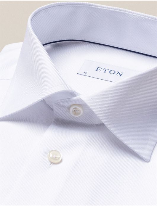Eton overhemd wit Textured Twill slim fit