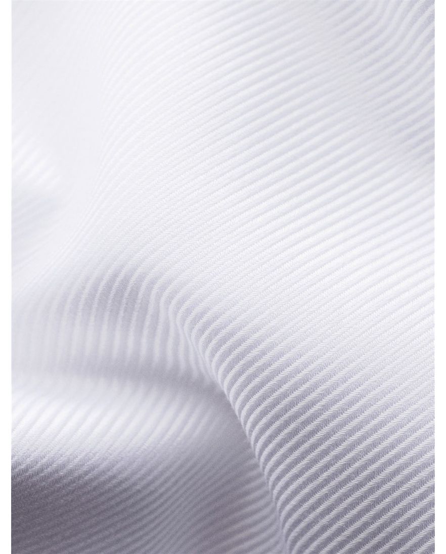 Eton overhemd effen wit Textured Twill slim fit