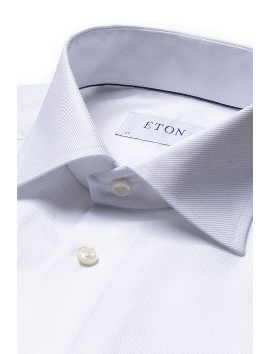 Eton overhemd wit French Cuff katoen textuur