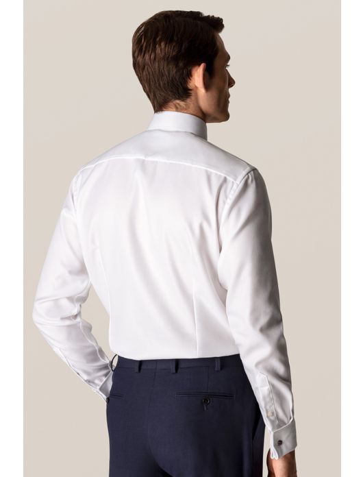Eton overhemd wit French Cuff katoen textuur