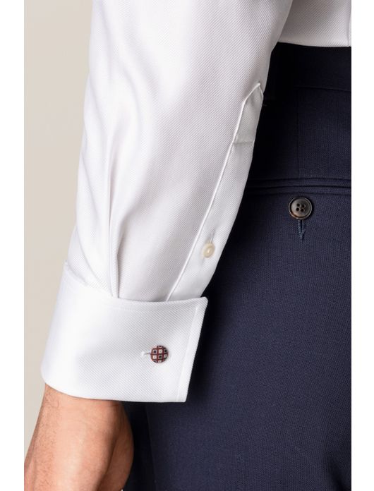 Eton overhemd wit French Cuff katoen textuur