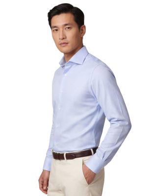 Eton Katoenen lichtblauw Eton overhemd textured twill contemporary