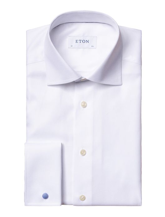 Eton overhemd wit Texture Twill slim fit effen