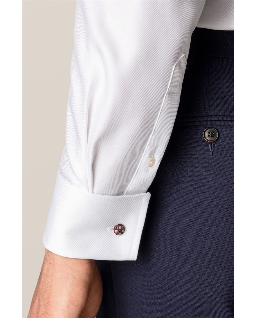 Eton overhemd effen wit slim fit katoenen