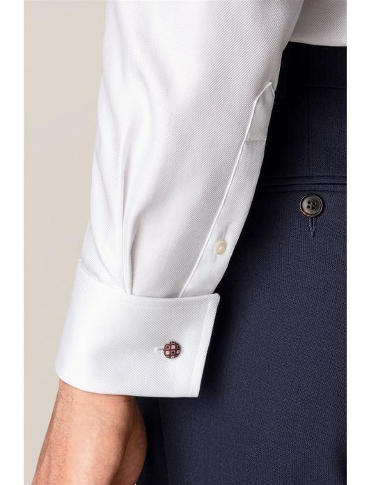 Eton overhemd wit Texture Twill slim fit effen