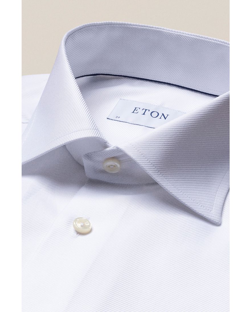 Eton overhemd effen wit slim fit katoenen