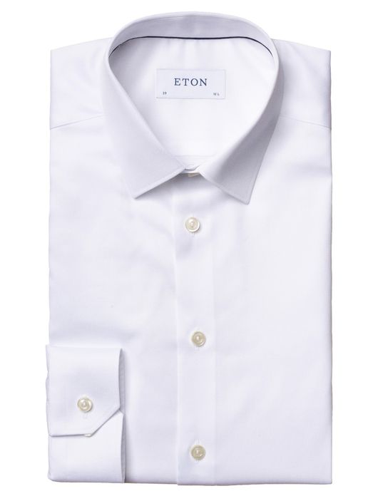 Eton business overhemd super slim fit wit Signature Twill effen