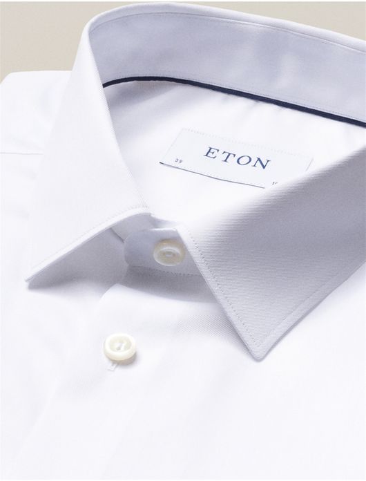 Eton business overhemd super slim fit wit Signature Twill effen