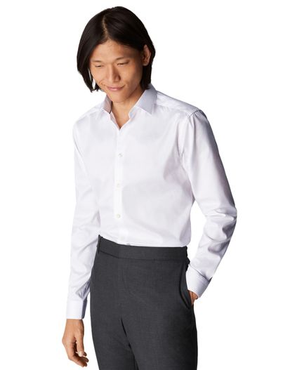 Eton Eton business overhemd super slim fit wit Signature Twill effen