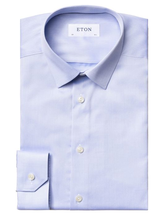 Eton business overhemd super slim fit Signature Twill lichtblauw