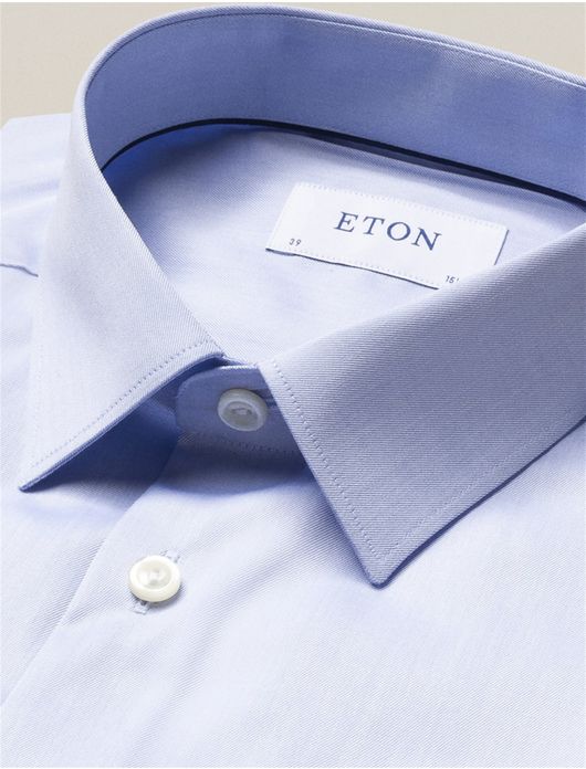 Eton business overhemd super slim fit Signature Twill lichtblauw