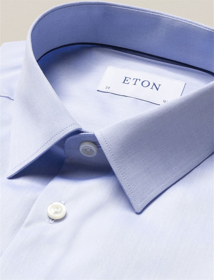 Eton business overhemd super slim fit Signature Twill lichtblauw