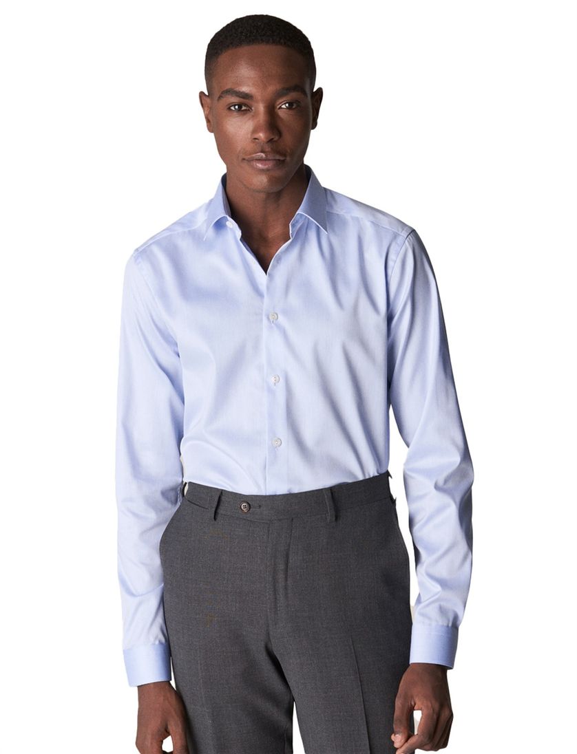 Eton business overhemd super slim fit Signature Twill lichtblauw