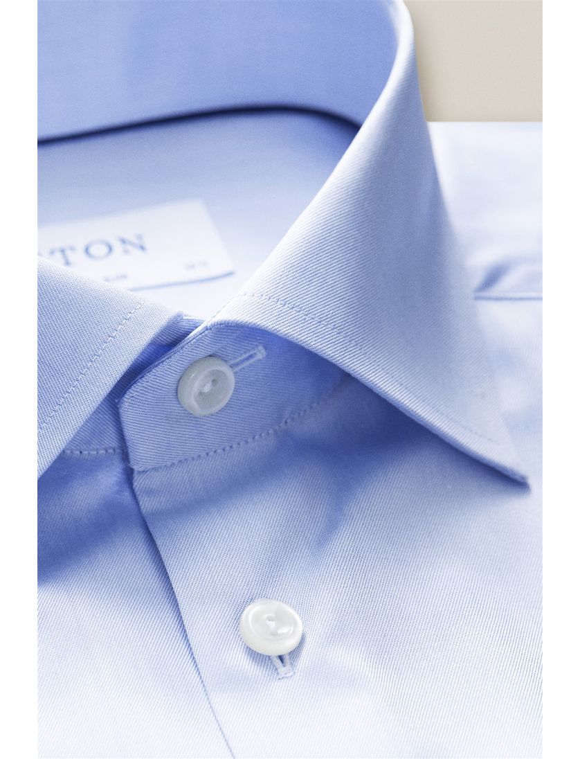 Eton business Signature Twill overhemd super slim fit lichtblauw