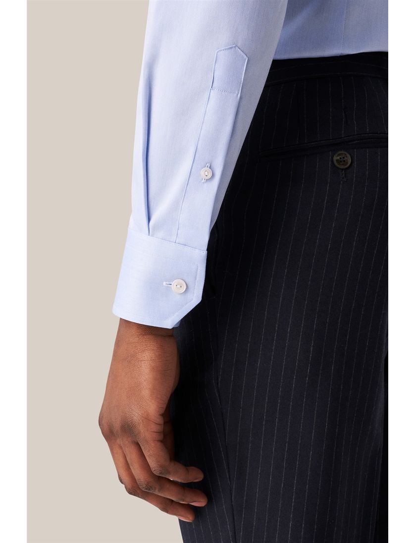 Eton business Signature Twill overhemd super slim fit lichtblauw