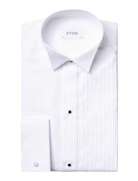 Eton overhemd wit Plissé Tuxedo French Cuff slim fit
