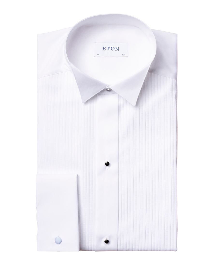 Eton overhemd wit uni slim fit katoen