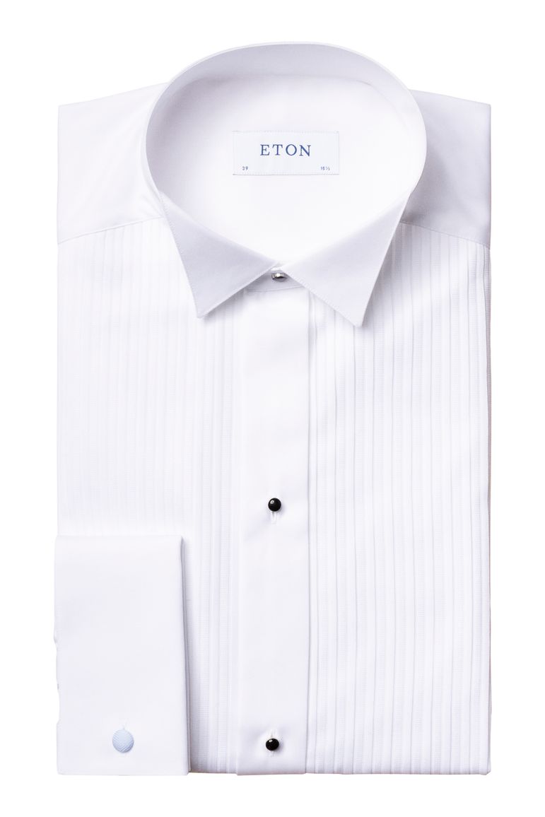 Eton overhemd wit uni slim fit katoen