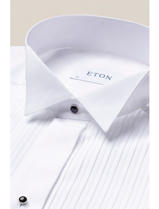 Eton overhemd wit Plissé Tuxedo French Cuff slim fit