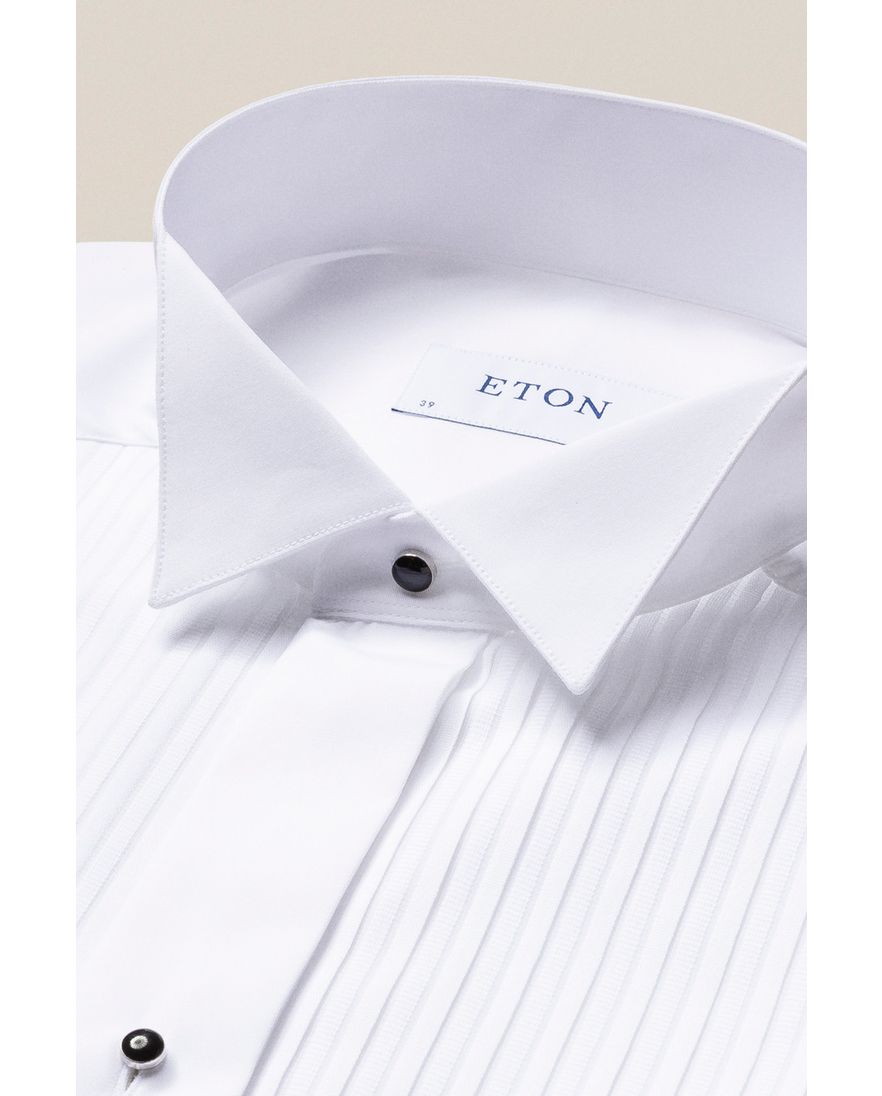 Eton overhemd wit uni slim fit katoen