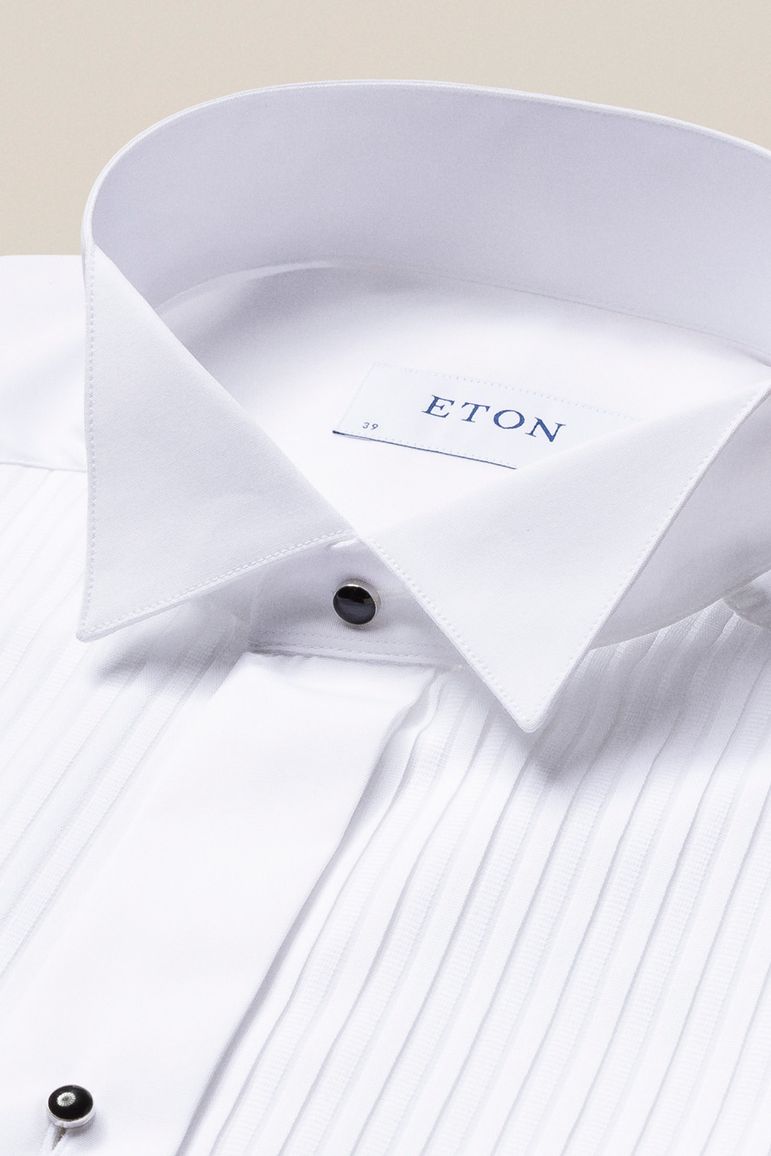 Eton overhemd wit uni slim fit katoen