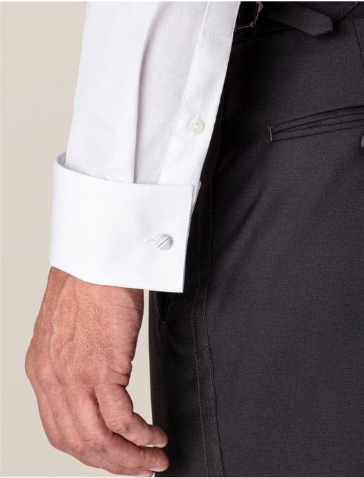 Eton smoking overhemd Piqué Tuxedo Classic Fit wit strepen textuur