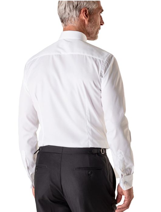 Eton smoking overhemd Piqué Tuxedo Classic Fit wit strepen textuur