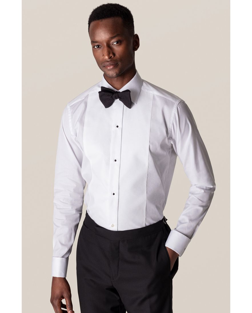 Eton overhemd katoen effen wit French Cuff