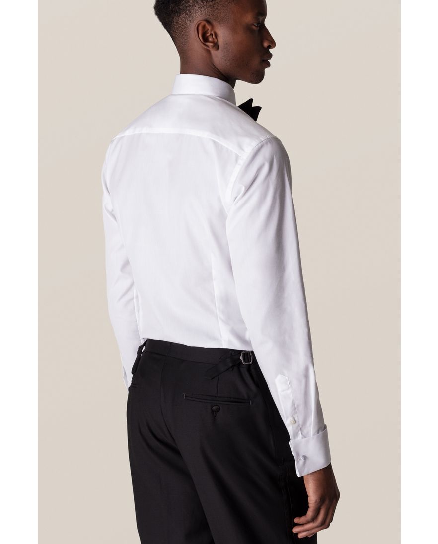 Eton overhemd katoen effen wit French Cuff