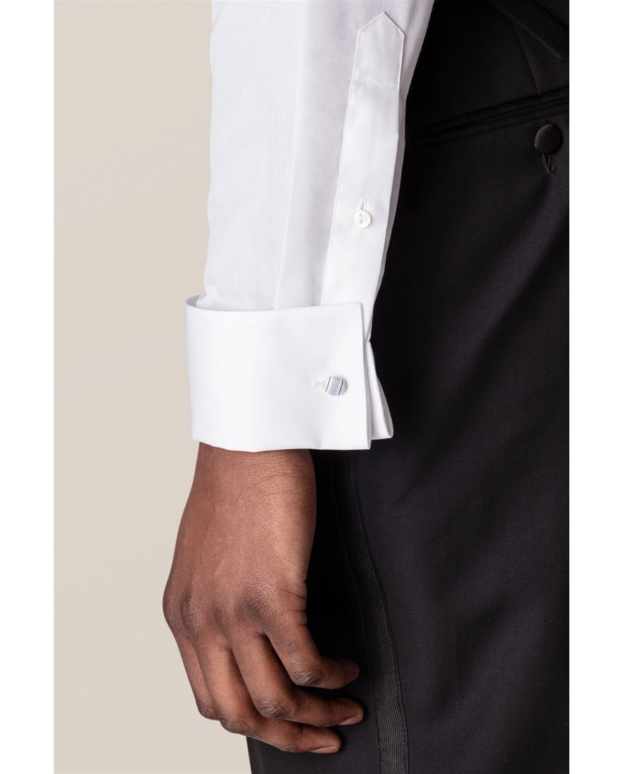 Eton overhemd katoen effen wit French Cuff
