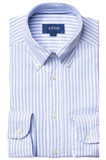Eton Eton lichtblauw gestreept overhemd Royal Oxford
