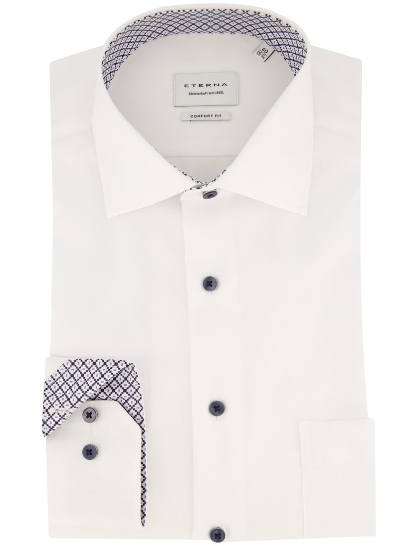 Strijkvrij wit Eterna katoen comfort fit overhemd
