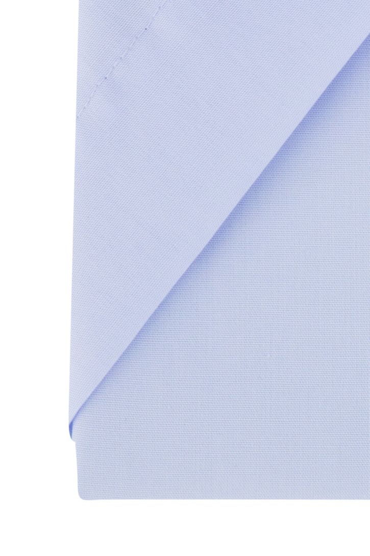 Blauw comfort fit Eterna korte mouw overhemd strijkvrij katoen