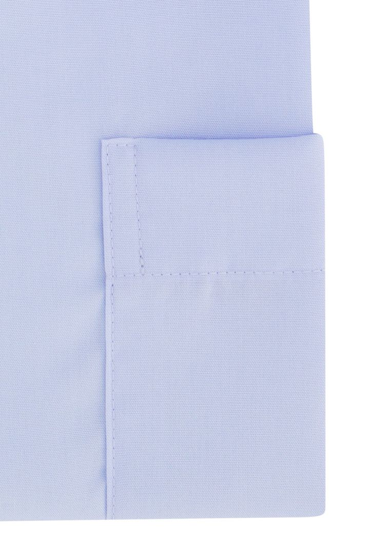 Blauw comfort fit Eterna korte mouw overhemd strijkvrij katoen