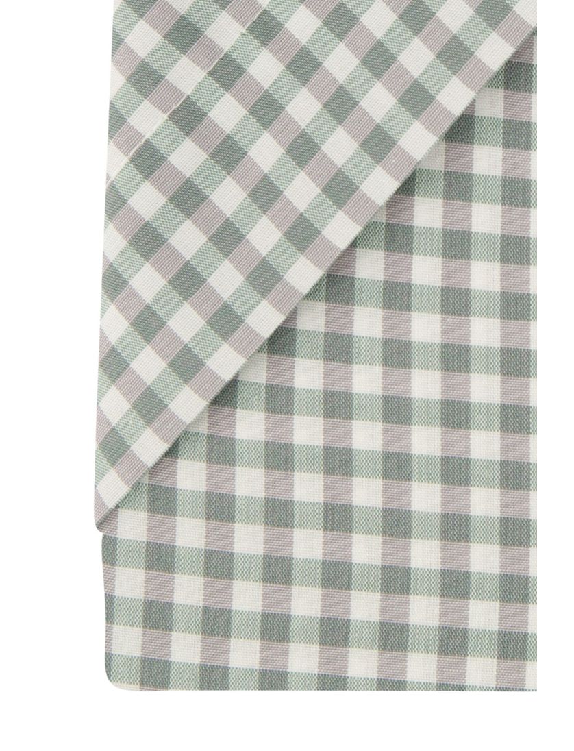 Overhemd Eterna Modern Fit korte mouw groen geruit