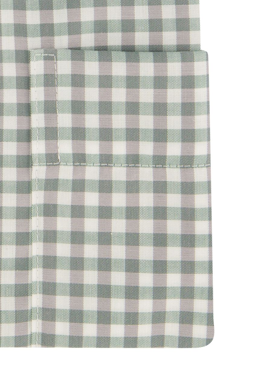 Overhemd Eterna Modern Fit korte mouw groen geruit