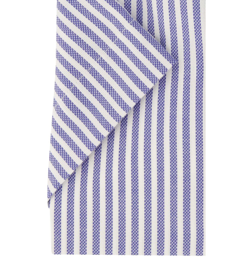 Eterna overhemd korte mouw blauw gestreept