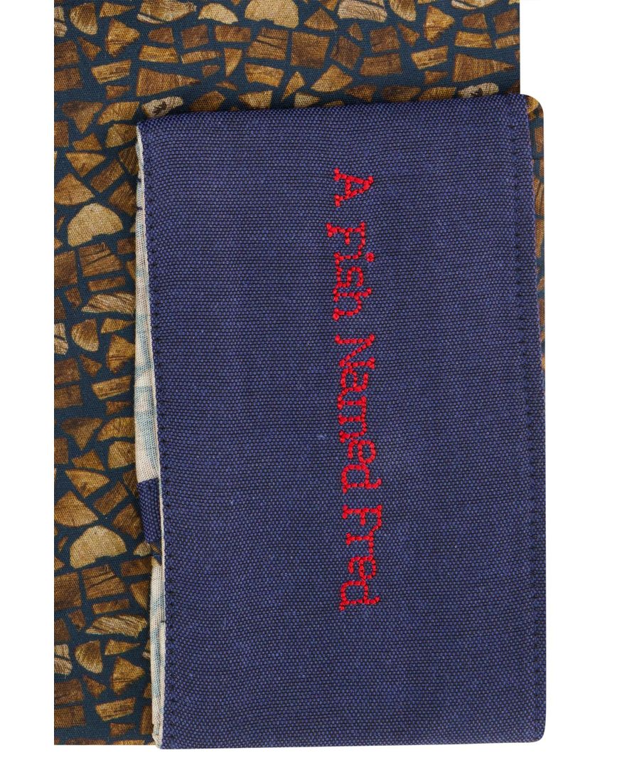 A Fish Named Fred overhemd bruin Firewood geprint slim fit