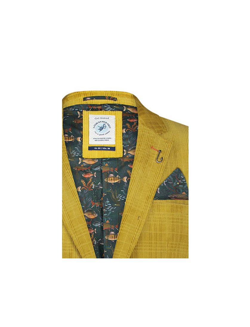 A Fish Named Fred colbert geel geruit slim fit 100% katoen