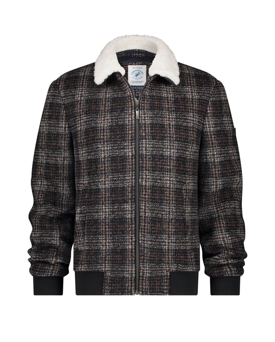 A Fish Named Fred jack bruin geruit rits slim fit