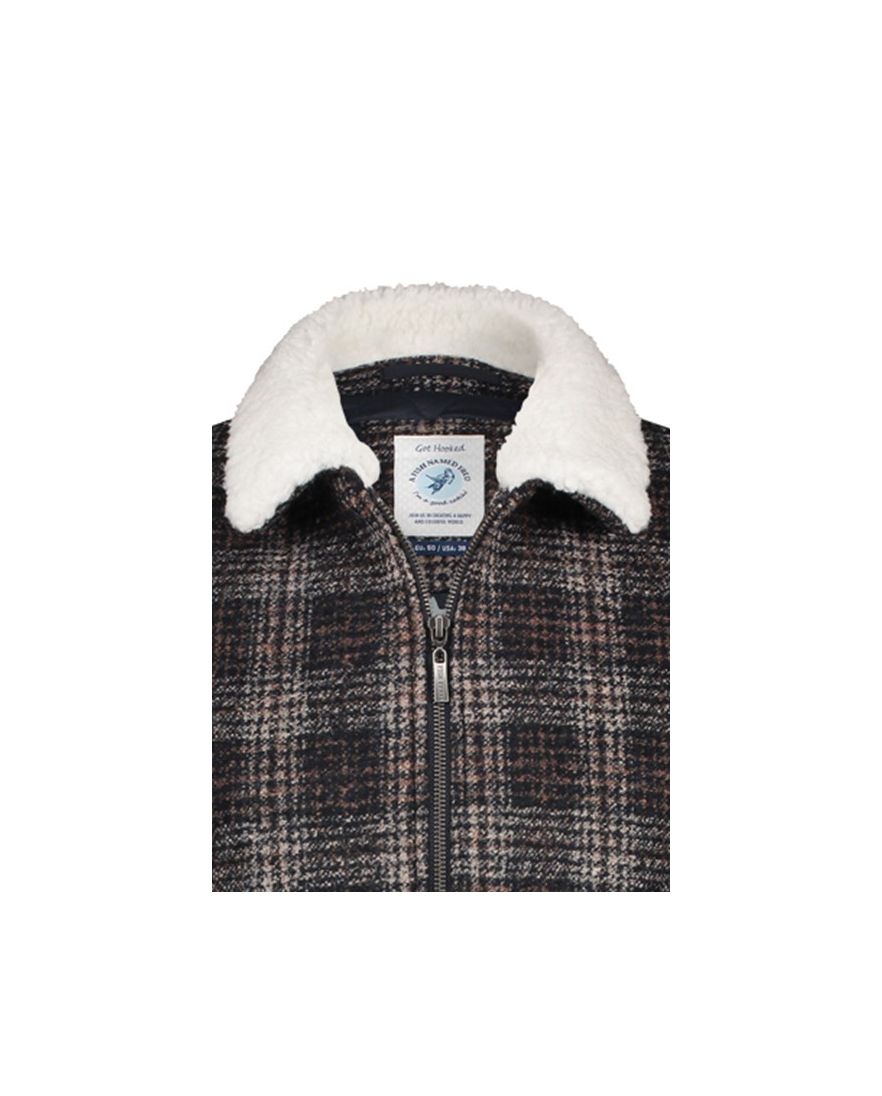 A Fish Named Fred jack bruin geruit rits slim fit