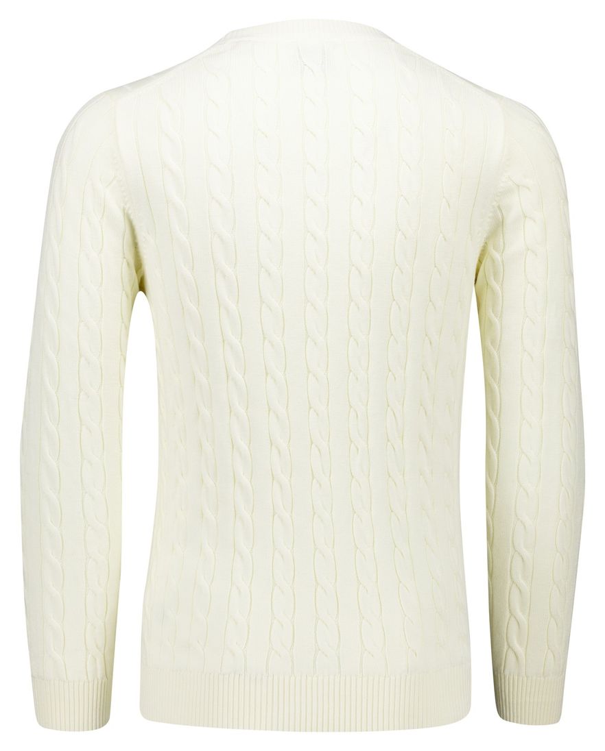 Gant trui ecru fijn gebreid katoen