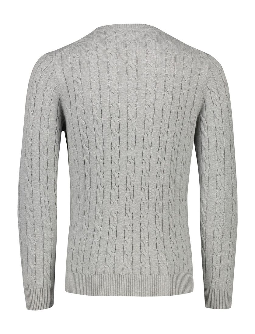 Gant katoenen trui ronde hals grijs