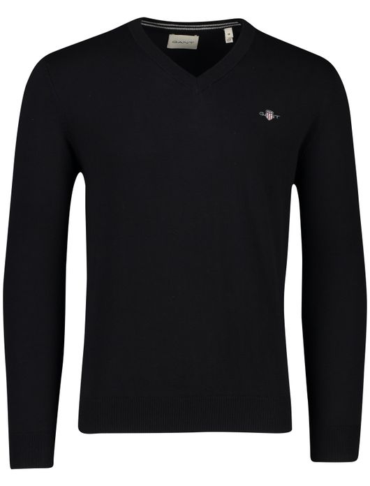 Gant trui zwart v-hals