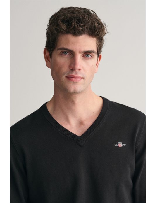 Gant trui zwart v-hals