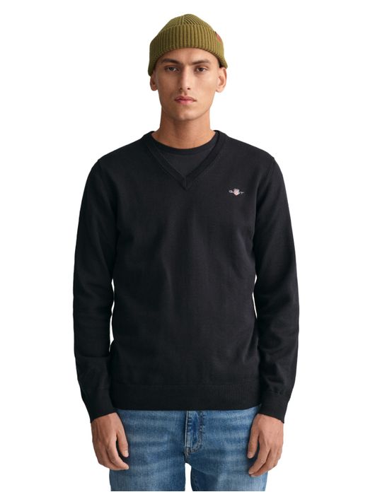 Gant trui zwart v-hals